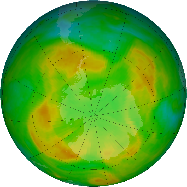 Antarctic ozone map for 27 November 1981
